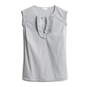 MARKET & SPRUCE Madissen Pleat Detail Top | Blue & White | NWT